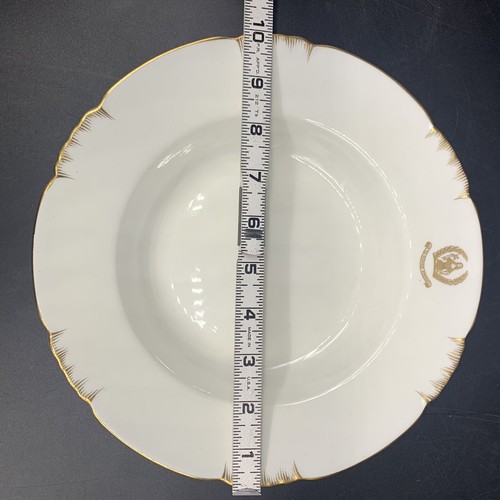 12 pc. ATQ 1890 George Jones & Sons Gilded Scalloped China Dinner Plates & Bowls - Picture 18 of 19