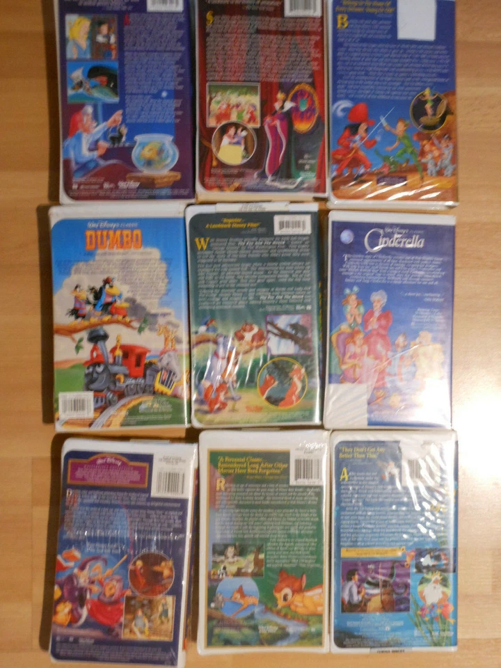 9 VHS Disney classics BLACK DIAMOND Fox & The Hound Dumbo Cinderella & 6 others - Image 2 of 4