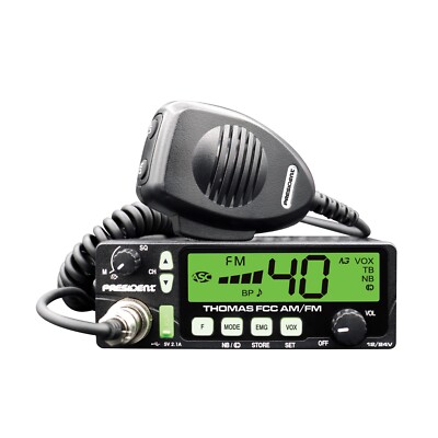President Electronics Thomas FCC AM/FM 12/24V 40 Channel CB Radio w/ 7 Color LCD
