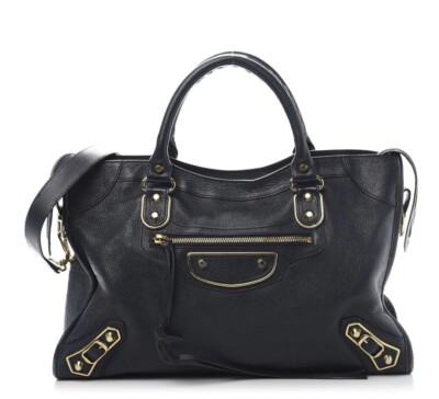 Balenciaga bag 100% authentic Black With Gold Metallic Goat 