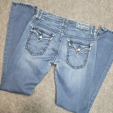 Vigoss Studio Jeans Womens 28 Blue Stretch Y2K Western Flap Pocket Western