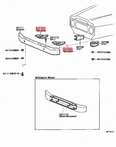 Genuine Toyota LandCruiser HJ45 FJ45 FJ43 FJ42 FJ40 BJ46 Front Bumper Bracket x2 - Picture 7 of 8
