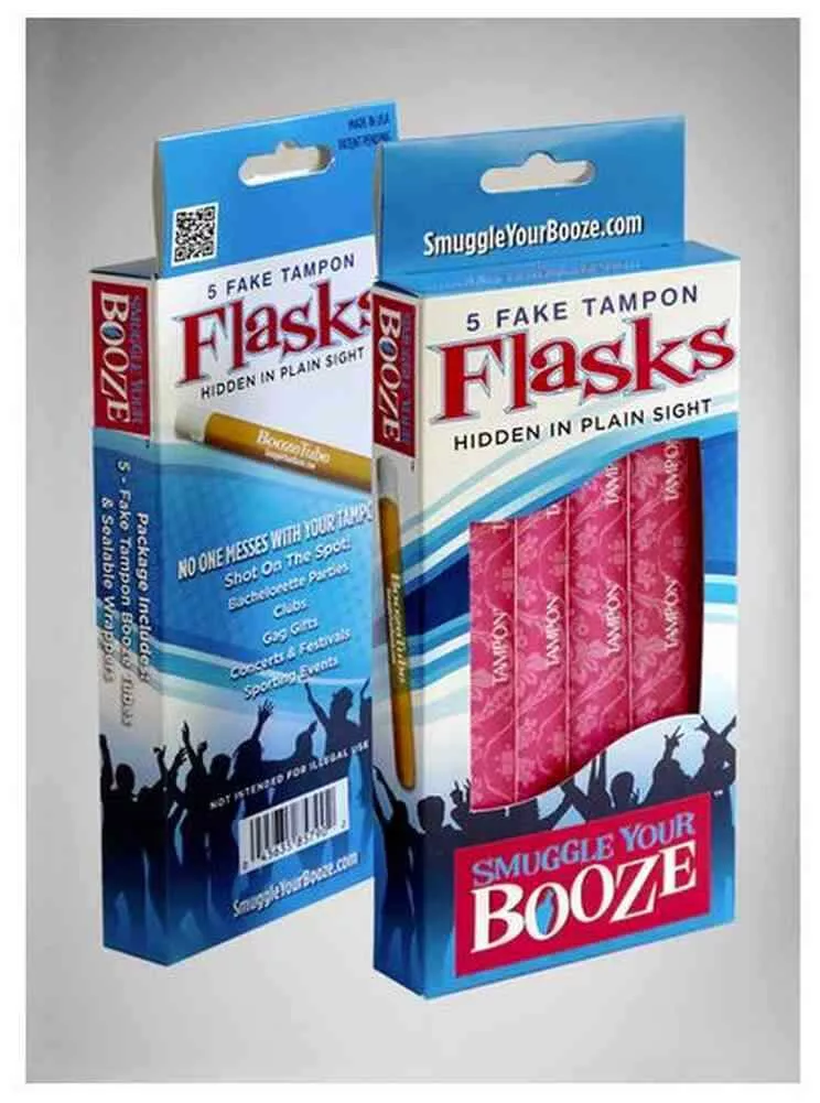 Smuggle Your Booze 5 Fake Tampon Booze Tubes Alcohol Flask Concert Festival  | eBay