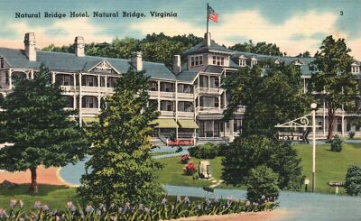 Vintage Postcard 1930's Natural Bridge Hotel Tourist Accommodation Virginia VA