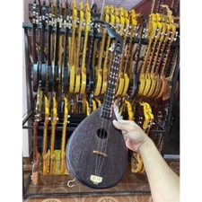 Acoustic Harp Guitar Phin Isarn Work Exquisite Crafts Traditional Musical Black