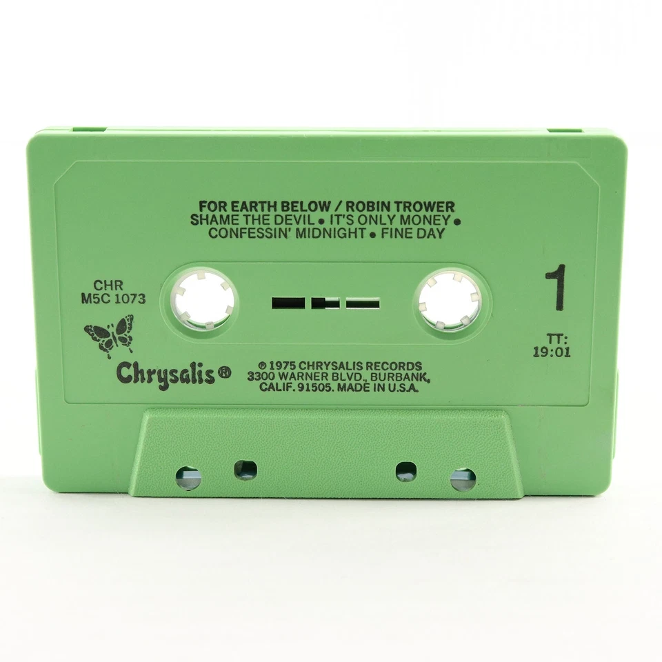 For Earth Below by Robin Trower (Cassette Tape, 1975, Chrysalis) Slide Case RARE Foto 3 de 4