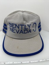 Vintage BENTLY NEVADA 3 Stripe Snapback Mesh Hat Cap Trucker Machinery 80's 