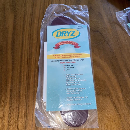 Dryz Moisture System Footbed Insoles - Special Women's Super Thin Foam Size 5-10