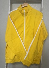 American Apparel Zippered Track Jacket Yellow Medium Freesia/White