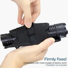 Tactical Flashlight Holster Holder Stretchy Nylon Pouch for Duty Belt Carry Case