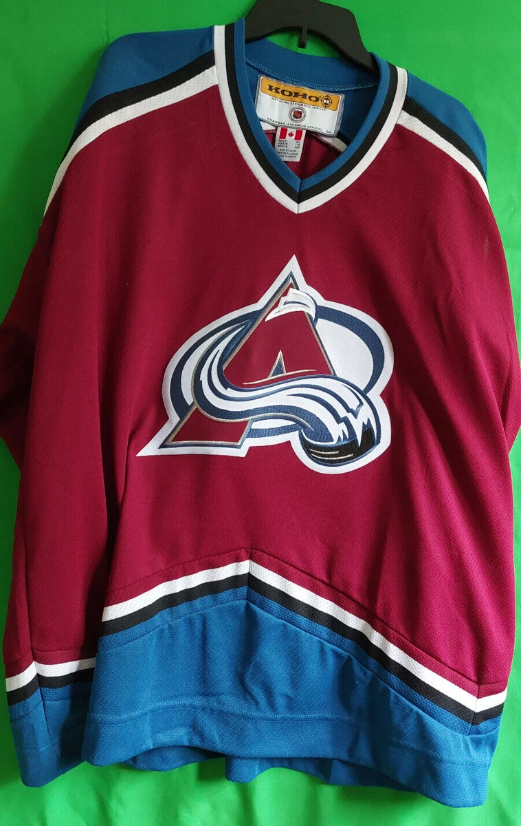 ViDeo 2XL mens Colorado Avalanche Jersey dark red purple KOHO NHL Avs dark