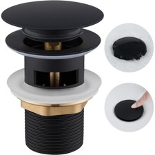 Piletta di scarico universale 1/4" nera x lavandino bidet  tappo click clack