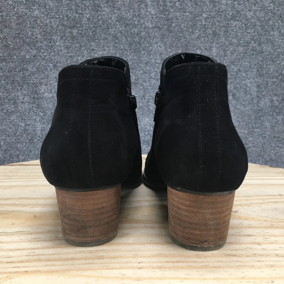 Lifestride Boots Womens 9M Blake Casual Side Zip Ankle Bootie Black Fabric Heels - Image 4 of 4