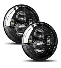 Uni-shine 2pcs Projector 7 Inch Led Headlights Hilo Beam 7 Round Headlight
