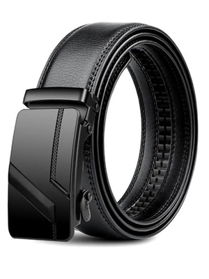 #ad Genuine Leather Mens Ratchet Belt Belts For Men Adjustable Automatic Buckle $7.79