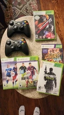 Microsoft Xbox 360 Wireless Controller (2) and games