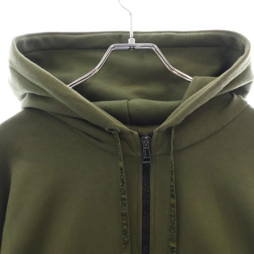 Felpa con cappuccio zip MONCLER 19aw MAGLIA CARDIGAN logo nastro kaki usata 091d4beb1f