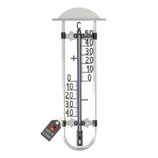 Gartenthermometer 49 cm Kunststoff Alurahmen Innen Außen Garten Thermometer Alu