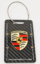 Porshe Text and Logo Carbon Fiber Luggage Tag