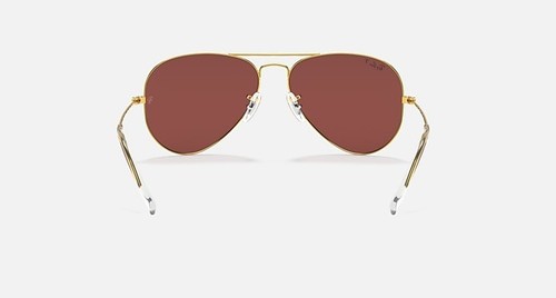 Ray ban Grand Métal Lunettes de Soleil RB3025 9196AF 55-14 Or Violet Polarisé - Photo 4 sur 6
