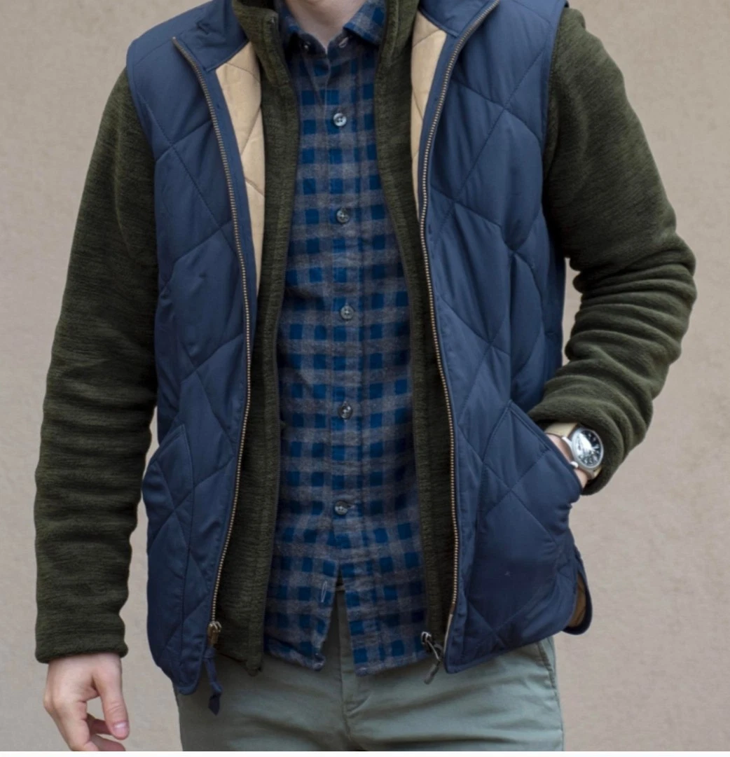 J.Crew Men's Navy Blue Quilted Vest, Full Zip Size Medium
Opens in a new window or tab