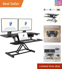 40" Electric Height Adjustable Desk Converter with Ergonomic Keyboard Tray