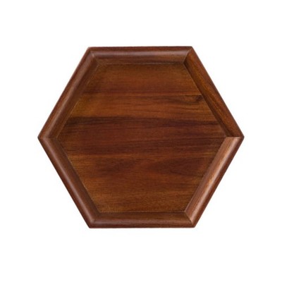 Wooden Serving Tray Faceted Tableware Rustic Style