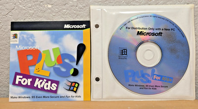 Microsoft Plus! For Kids   Windows 95 - 1997 - w/Manual - NEW CLEAN DISC!