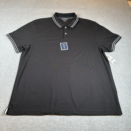 Club Room Sporty Polo Shirt Mens 2XL Deep Black Moisture Wicking NWT