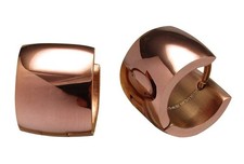 Edelstahl Ohrringe Bronze Braun Gl&auml;nzend 10mm EXTRA BREIT Titan Stab Creolen