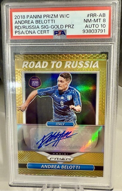 2018 Panini Prizm World Cup Soccer Road To Russia Auto Gold Prizm Andrea Belotti