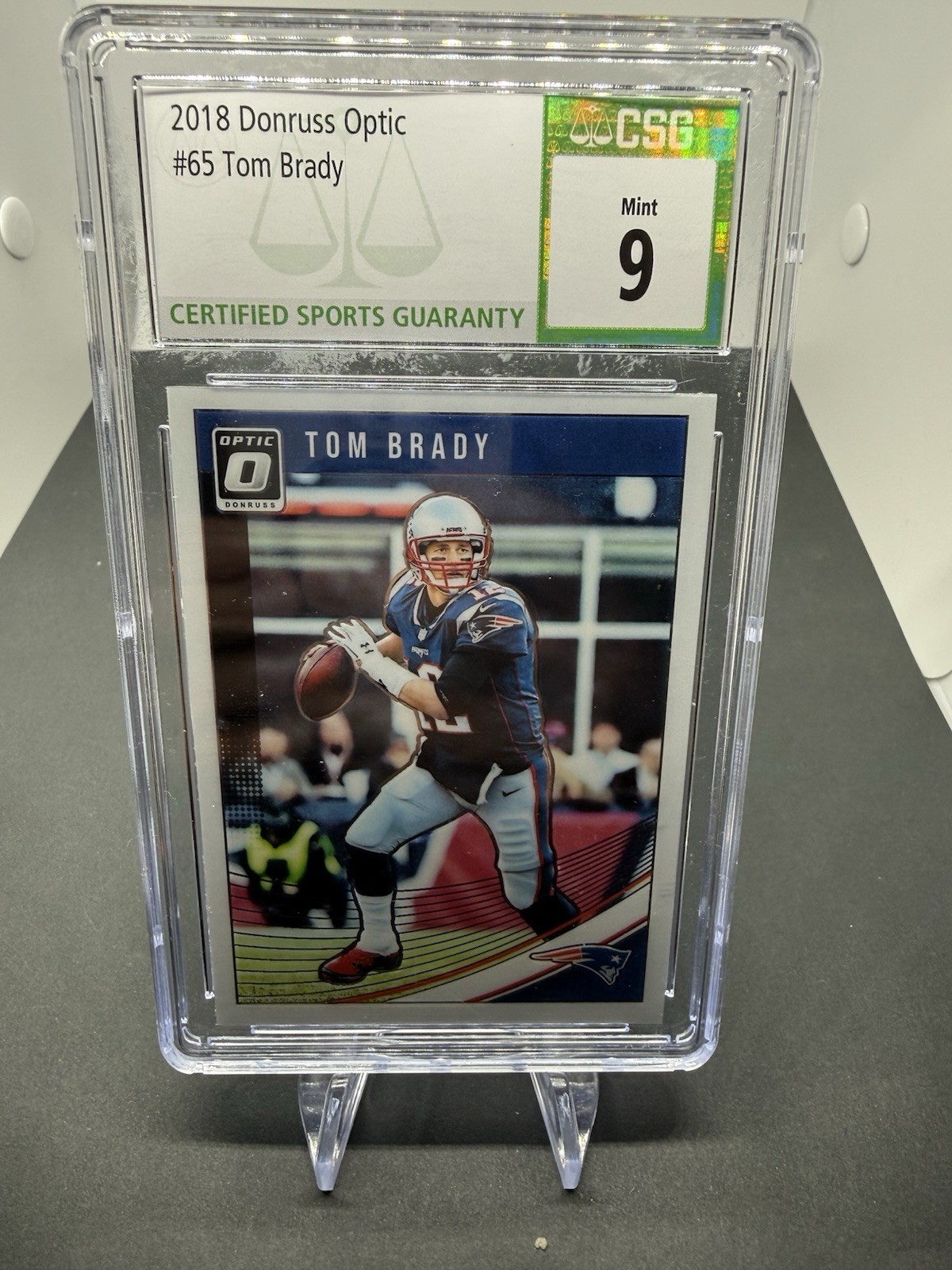 2018 Donruss Optic Tom Brady #65 Mint 9 Graded Patriots
