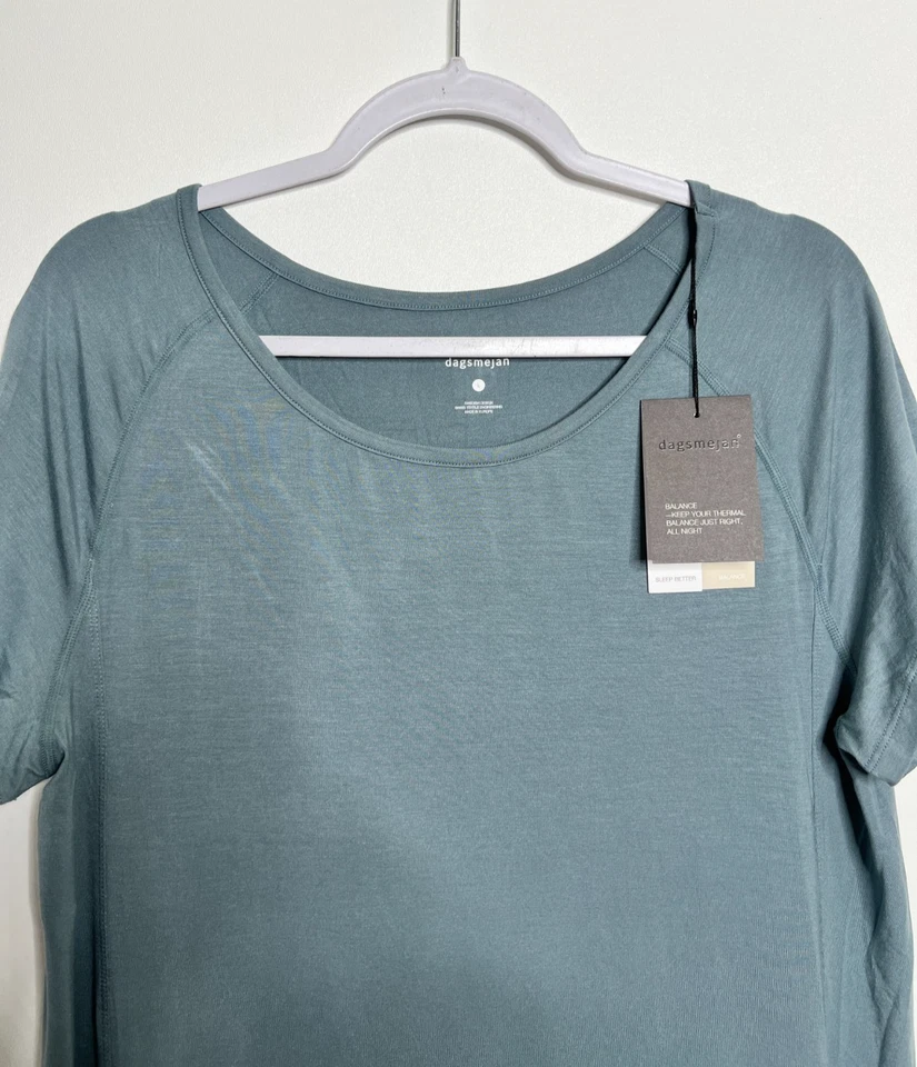 Dagsmejan Night Dress Large Nattwell Balance Teal Nightgown Sleepshirt NWT - Image 4 of 4