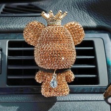 Cute Car Accessories Bling Crystal Bear Car Air Freshener With Ve Color Gold Cute Car Accessories Bling Crystal Bear Car Air Freshener With Ve Color Gold