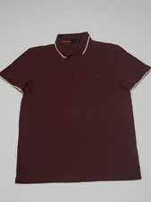 A1 Hugo Boss Polo Shirt Mens Burgundy Short Sleeve Size Men's XL Slim Fit
