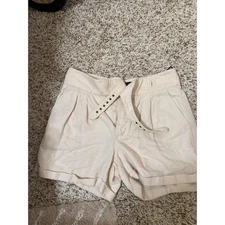 Banana Republic Shorts Khaki Tan High Waist Belted Pleated Career Casual