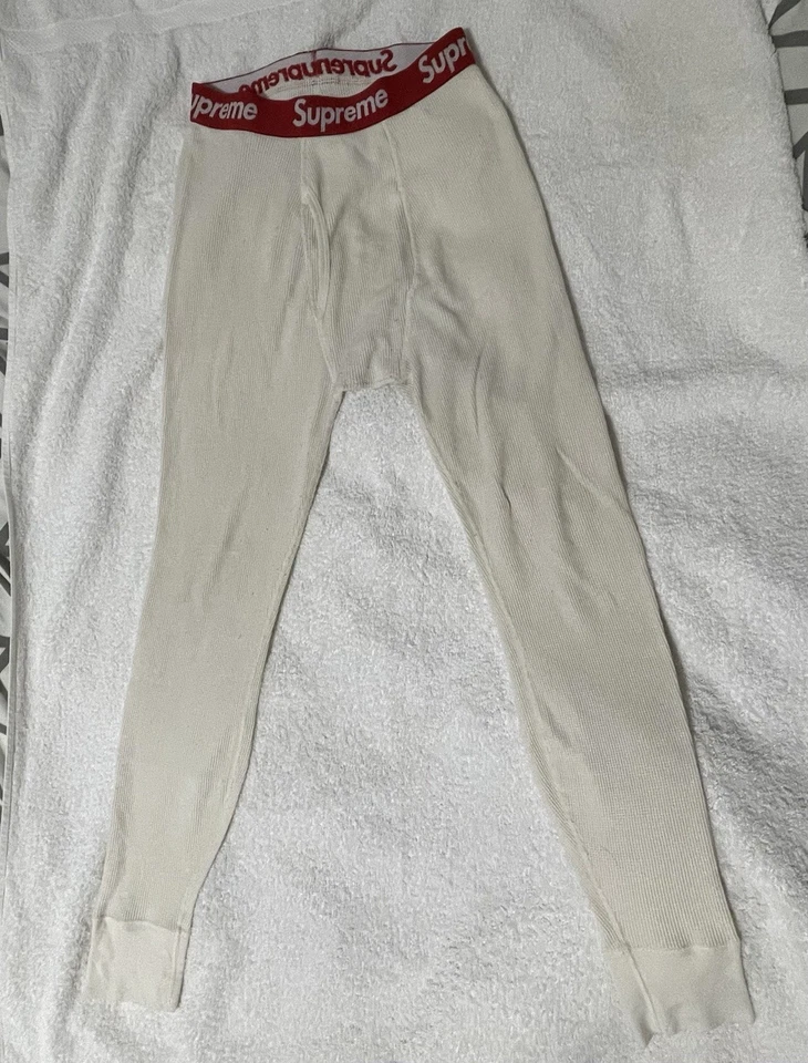Pantalón Térmico Supreme X Hanes Blanco Talla M 100% Auténtico Foto 2 de 4