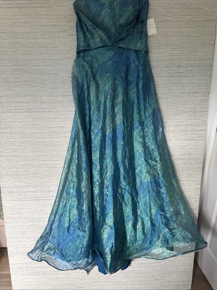 Vestido Rene Ruiz 8 Asimétrico Sin Tirantes Brocado Nuevo con Etiquetas Minorista $2295 Defecto Sutil Foto 4 de 4