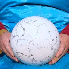 10.45LB Natural Crystal white turquoise Sphere ball  Reiki Healing decoration