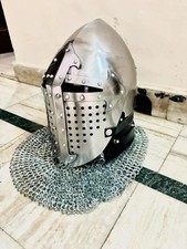 Steel Viking Helmet with Chainmail  Medieval Wearable Knight Armor