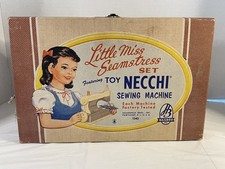 Necchi Little Miss Seamstress Toy Sewing Machine with Box and Accessories