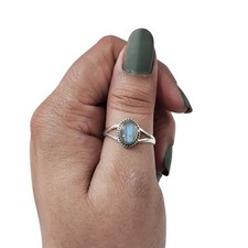 NATURAL LABRADORITE GEMSTONE 925 STERLING SILVER BOHEMIAN CHRISTMAS WOMENS RING