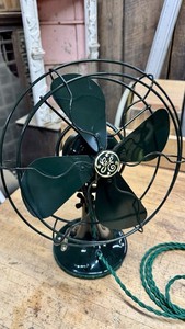 vintage geniral electric green 4 blade fan GE Working