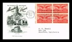 US COVER ALEXANDRIA VIRGINIA AIR MAIL FDC SCOTT C40 BLOCK OF 4 ARTMASTER