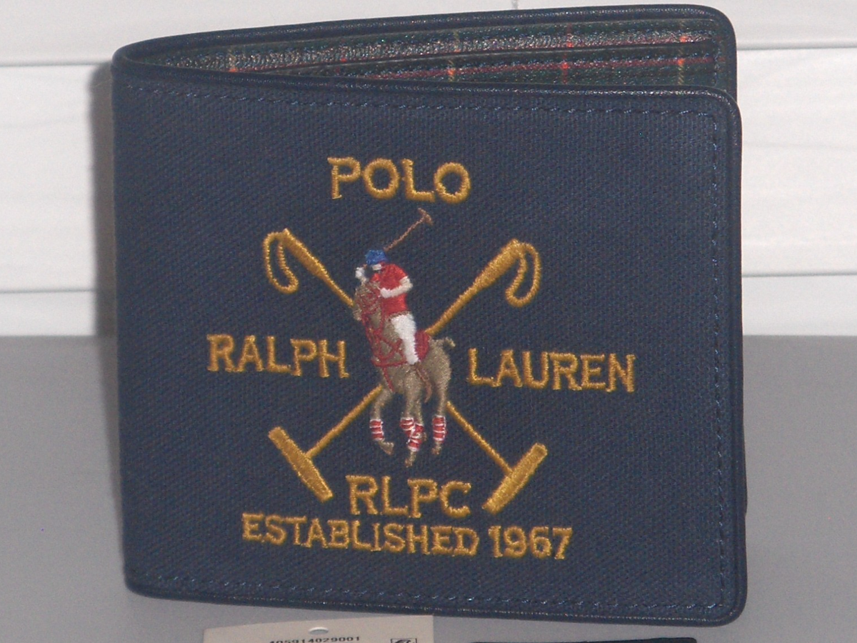 POLO RALPH LAUREN Men's Pony Crest Canvas & Leather Bifold Wallet