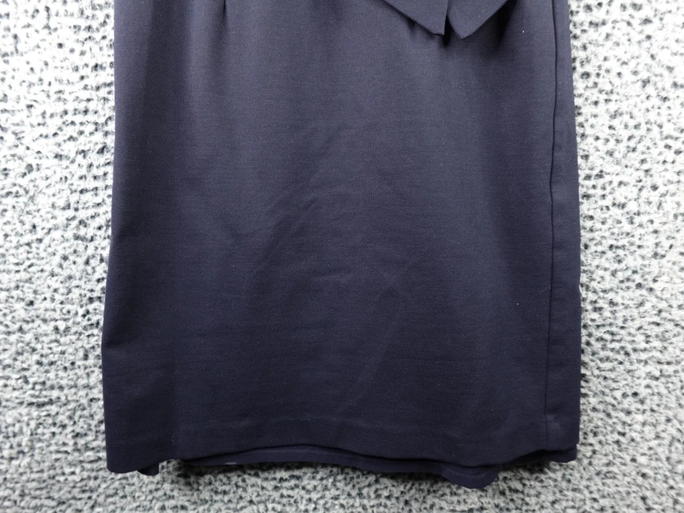 Vestido Nanette Lepore liso azul marino fruncido fruncido manga gorra talla 8 Foto 4 de 4