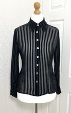 Hobbs Marilyn Anselm Black Velvet Shirt Size 12 - A3831
