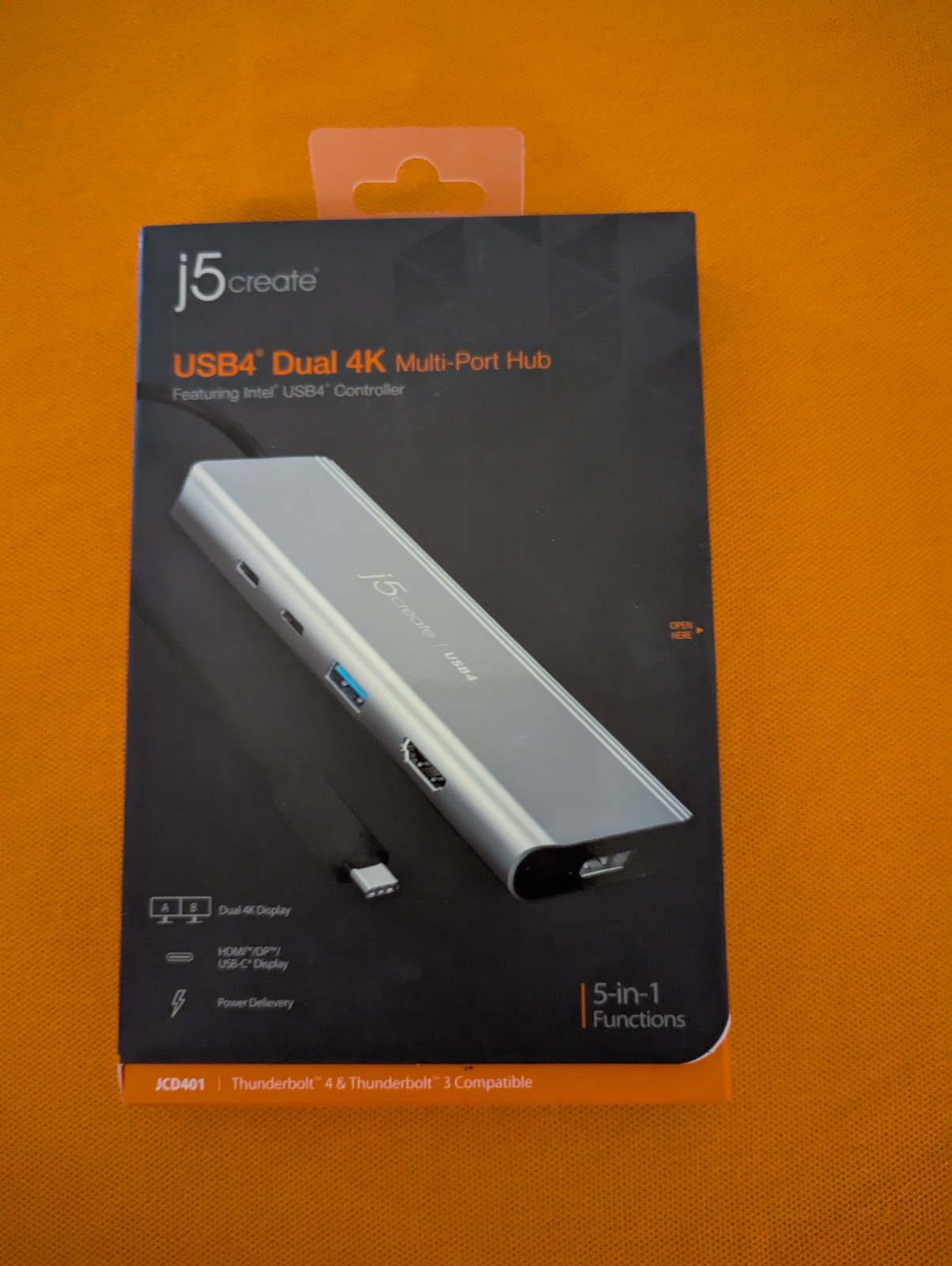 j5create USB4 Dual 4K Multi-Port Hub 5-in-1 Thunderbolt - JCD401