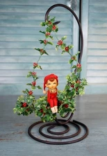 Vintage MCM NAPCO Christmas Pixie Elf Knee Hugger Ivy Holly Berries Swing Japan