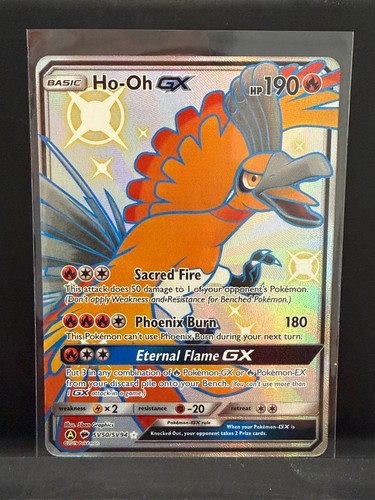 Ho Oh GX Shiny Holo Rare Hidden Fates: Shiny Vault SV50/SV94 Fire Holofoil Pokem